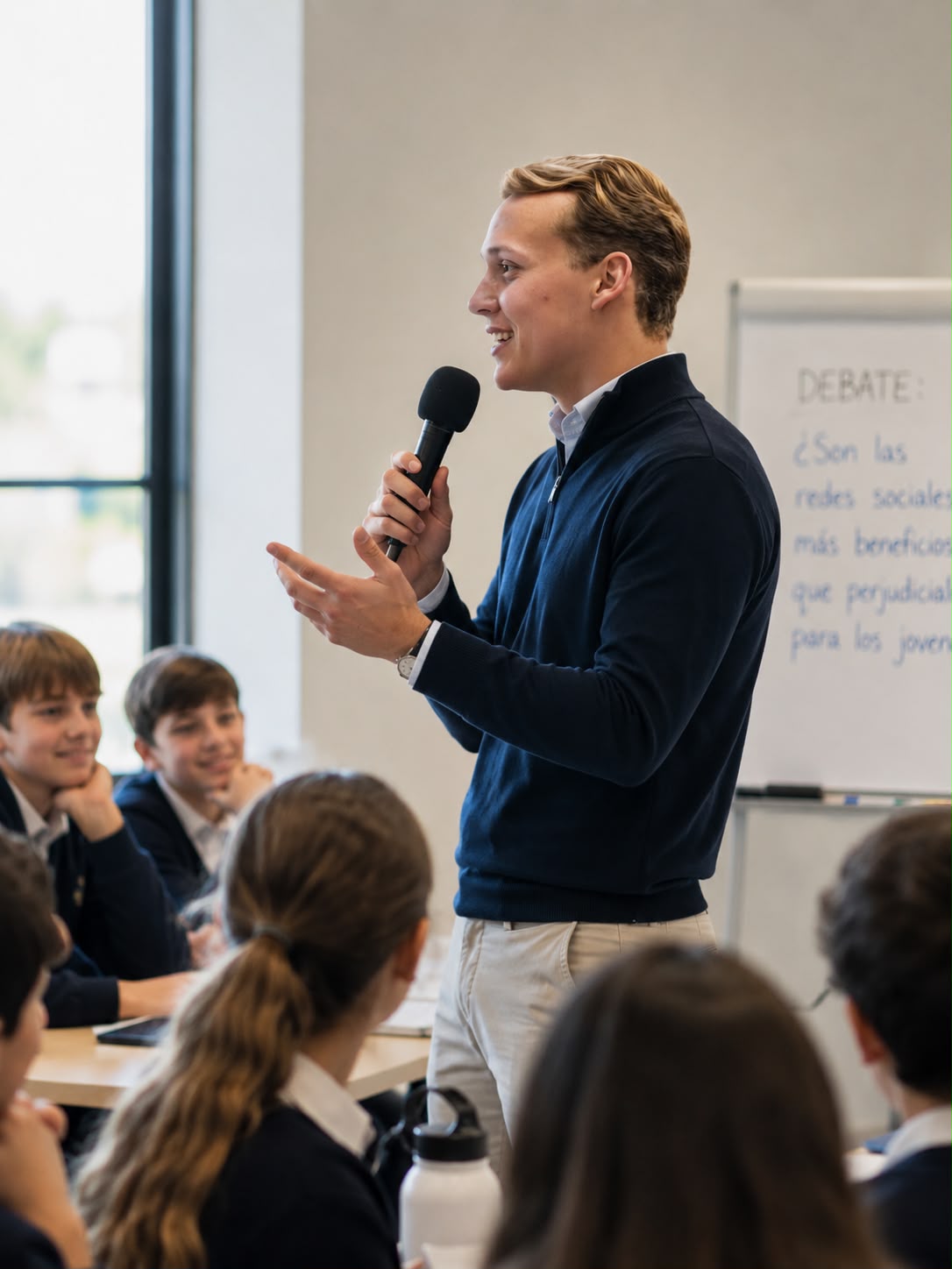 Álvaro Cervera Peiró, fundador de Tablas, impartiendo una clase de debate
